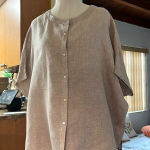 Tahari linen blouse